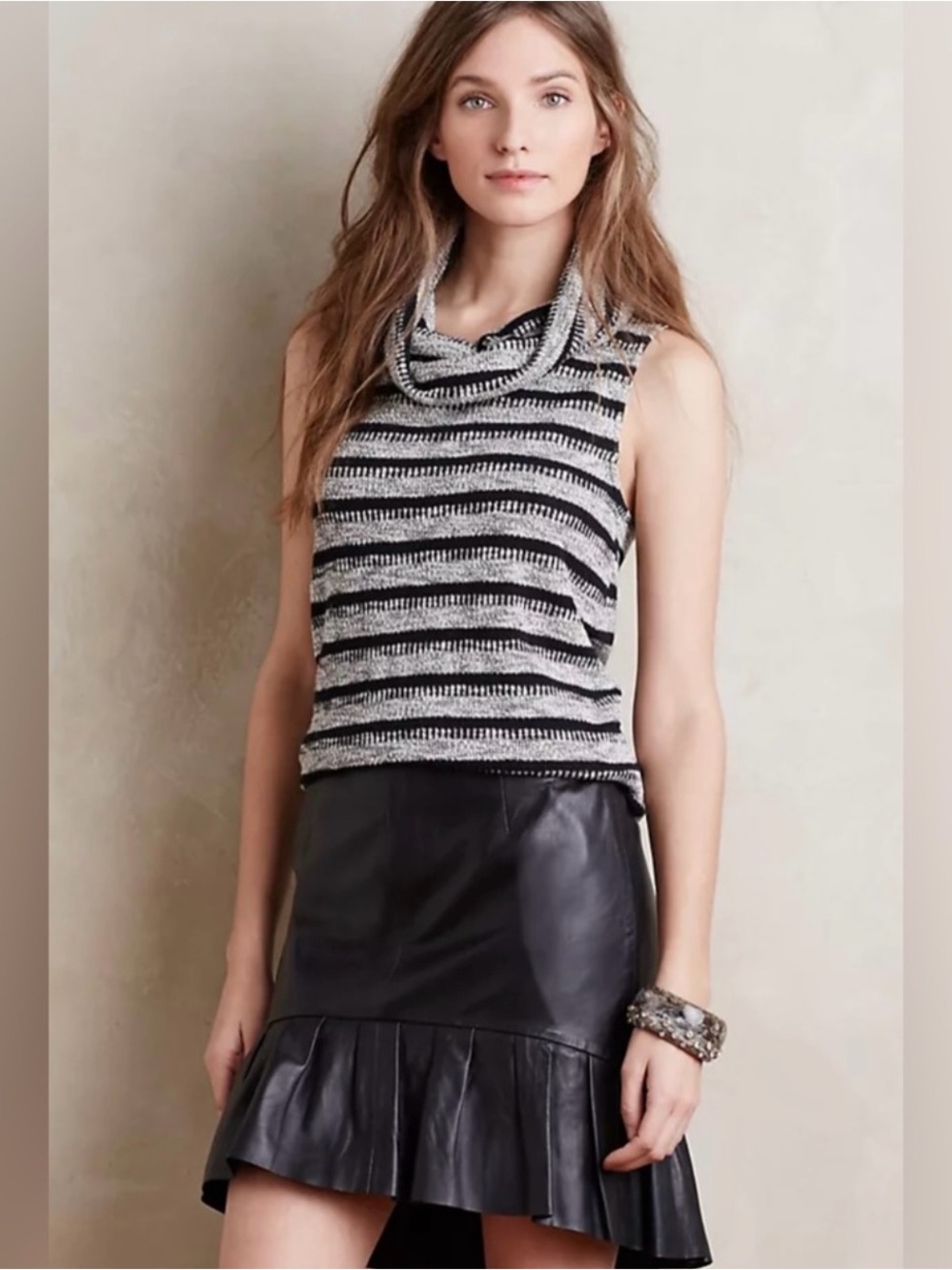Anthropologie Dolan Charente Cowl Neck Sleeveless Sweater // Gray // XS